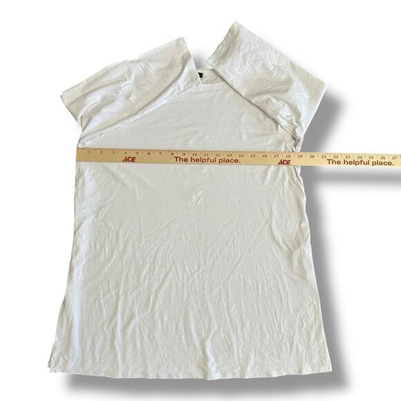 Eileen Fisher Women’s White Top S Boatneck 3/4 Sleeve Stretch Jersey Knit - Picture 4 of 7